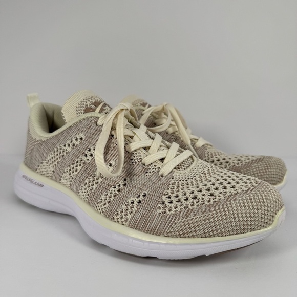 APL Techloom Pro Women’s Size 9 Running Shoes Knit Sneakers Tan Cream - Picture 1 of 9
